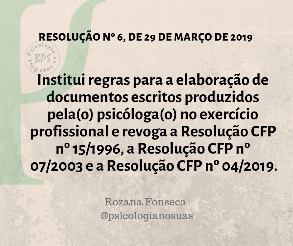Resolução CFP nº 6, de 29 de Março de 2019.